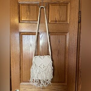🦋3 for $10🦋 Macrame Boho Cream Fringe Crossbody Bag